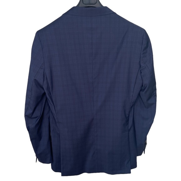 Ted Baker Endurance Jay ct blue plaid wool men’s sport coat size 42 regular flaw - Picture 2 of 10